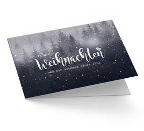 Weihnachtskarte Geschäftlich Wald im Schnee
