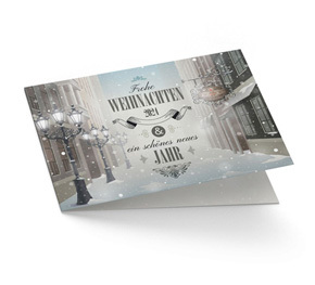 Weihnachtskarte Geschäftlich Winter in der Stadt