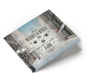Weihnachtskarte Geschäftlich Winter Nostalgie