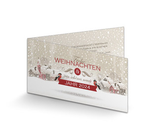 Weihnachtskarte Winterdorf